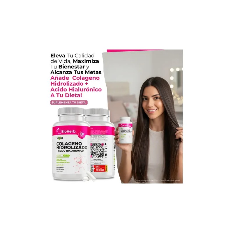 BioHerb | Colágeno Hidrolizado + Ácido Hialurónico de Alta Concentración