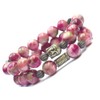 Boho Gipsy multi-strand woman's bracelet in natural white jade tinged