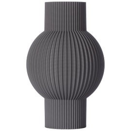 3D Vase Bella Decorative Vase 30 cm Floor Vase Flower Vase Decorative Vase Pampas Grass Dried Flowers (Dark Grey)