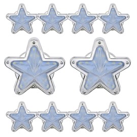 Meliore LED Side Markers, Star Shape, 12V, 24V, Markers, Lamps, Trucks, Decoras, Light Tigers, Retro Old Car, Firefly, Set of 10, White