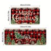 2-Piece Christmas Kitchen Mat Set with Non-Slip Washable Polyester, Truck