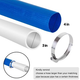 Eastrans 4 IN x 25 FT Pool Backwash Hose, Heavy Duty Flat Discharge Hose, Weather and Burst Resistant, Best Pool Hoses for Inground Pools, Pool Filter Hose & Pool Drain Hose