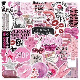 50Pcs Aesthetic Y2K Stickers, Cute & Trendy Stickers for Teens and Adults | Waterproof Vinyl Sticker for Water Bottles, Laptops, Skateboards, Luggage, and More