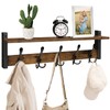 Homode Rustic Brown Wall Mount Coat Rack with Shelf and