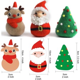 Needle Felting Kits Christmas Day - Santa Claus Christmas Tree Reindeer Wool Felting Kit - Needles, Finger Guards, Density Mat with DIY Instructions, New Year Gifts, Needle felting kit For Beginner