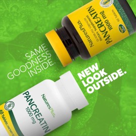 NaturesPlus Pancreatin Digestive Enzyme 60 Count Support for Gas Bloating