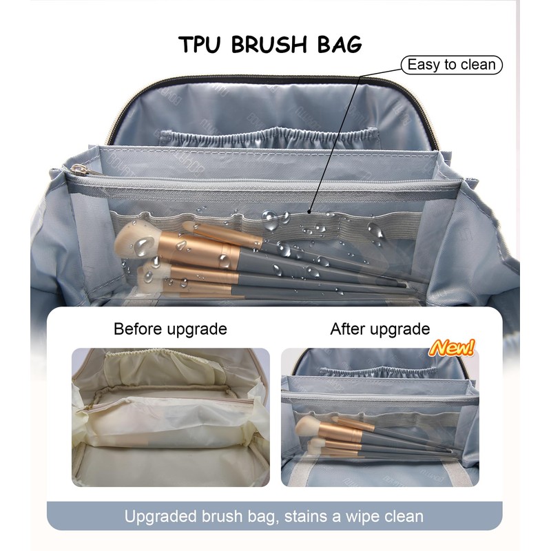 BOYATU Travel Makeup Bag for Women: Large Capacity 3-Piece Cosmetic