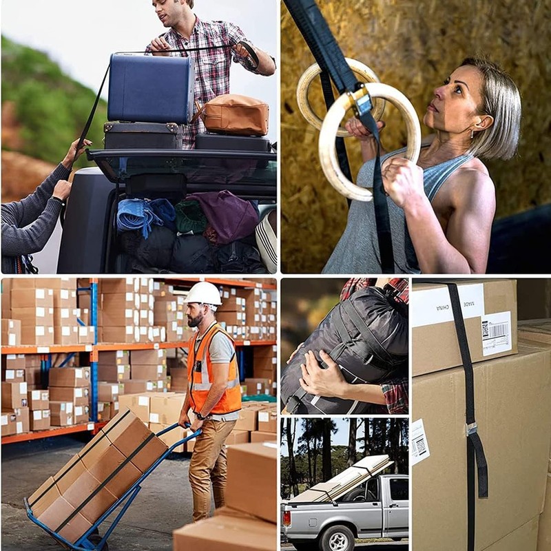 4PCS Heavy Duty Tie Down Straps, 2.5cm x 2M Adjustable