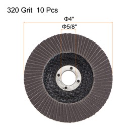 sourcing map 4 Inch Flap Disc 320 Grit Sanding Grinding Wheels Silicon Carbide Abrasive Fiber Mesh Cover 10pcs
