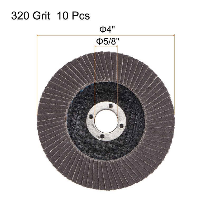 sourcing map 4 Inch Flap Disc 320 Grit Sanding Grinding