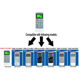 Replacement for Sharp Air Conditioner Remote Control Model Number: CRMC-A805JBEZ CRMC-A663JBEZ Works for CV-P09FL CV-P09FX CV-P09LX CV-P10MX CV-P12LX XV-4181 CVP12PX CVPD13PX CV2P10SC CV2P10SC