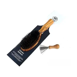 Redecker Olive Wood Hair Brush (Boar Hair) Oval Regular Size Hair Remover Set