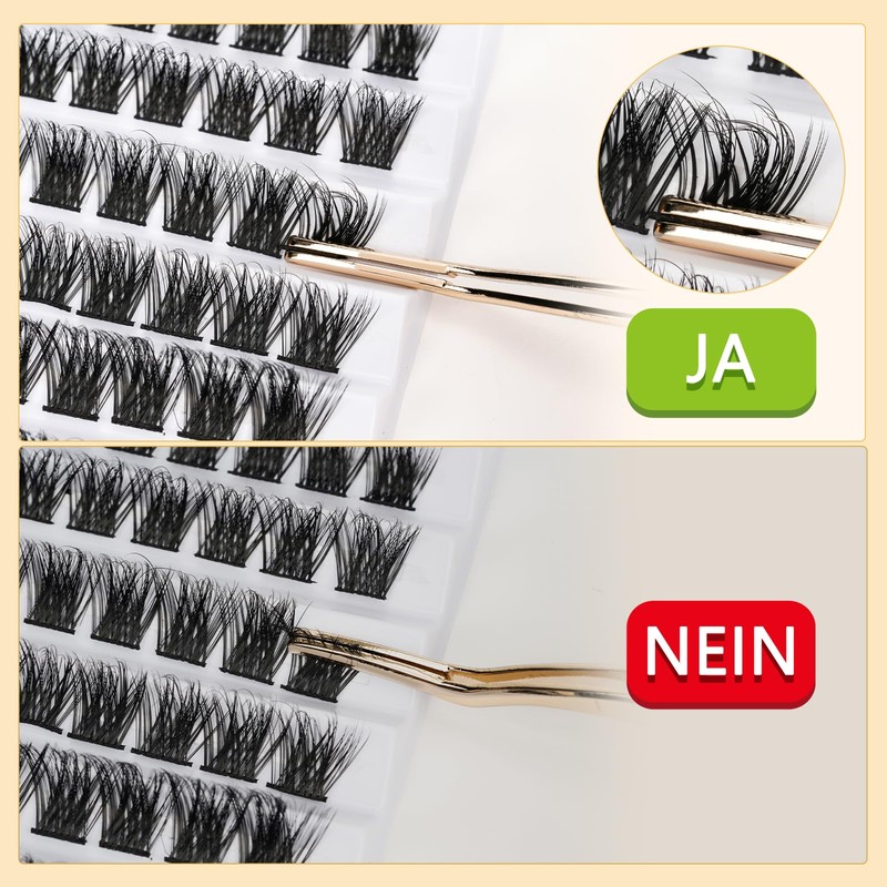 QUEWEL Eyelash Clusters, Mixed Length, Natural Look, False Eyelashes, Durable