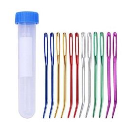12 Large Eye Sewing Needles, 6 Colours Of Knitting Needles For Hand Sewing, Wool Needles, Hand Knitting Needles For Crochet Projects, Large Eye Blunt Tip Needles