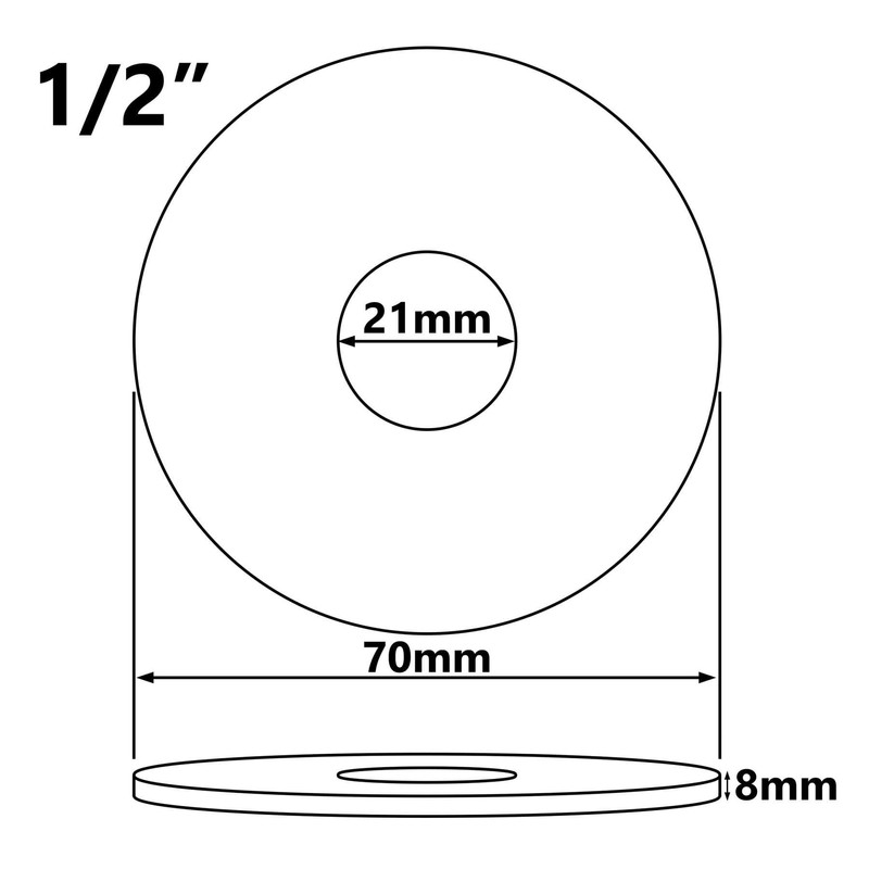 2 x 21mm G1/2 Chrome Tap Shower Pipe Cover High