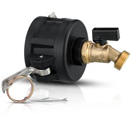 Kingdder 275 330 Gallon IBC Tote Fitting Tank Adapter 2 Inch Cam Lock to 3/4 Inch Brass Hose Faucet with Ball Valve for Garden Hose Connector IBC Tote