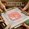 Gueiddi Premium Pink Floral Mahjong Mat 33"x33" , Smooth Glide