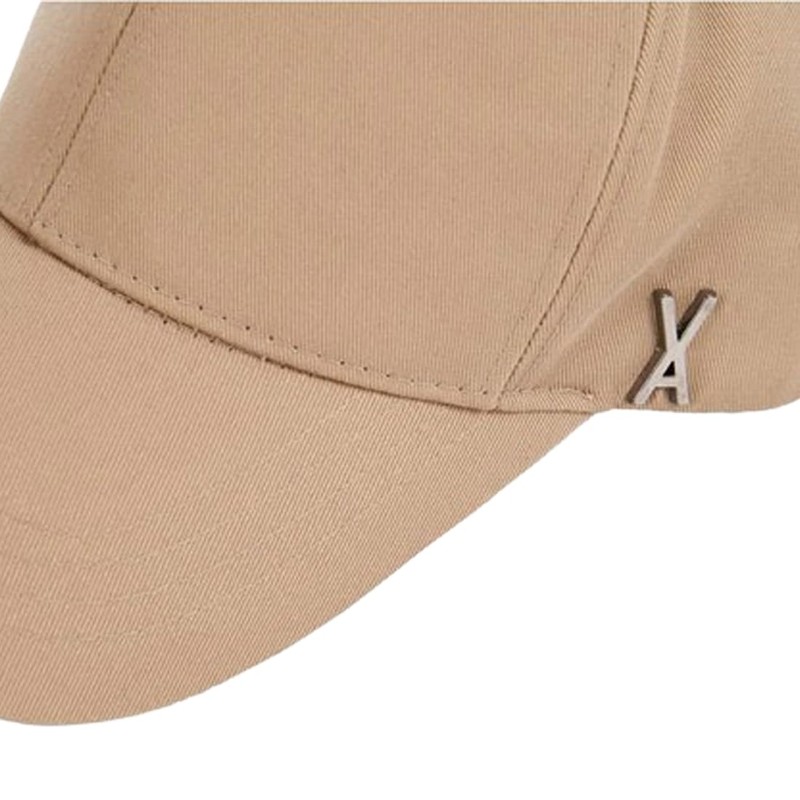 Bazaar Cap Hat One Point Logo Studs, Overfit, Beige, Silver,