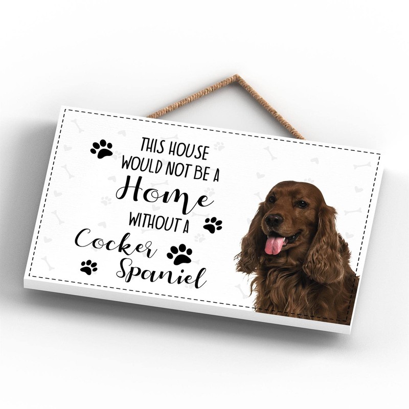 Global Designs Pets & Paws - Rope Plaque Brown Cocker