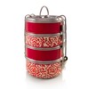 4 Tier Red Handpainted Tiffin