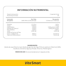 SMART VIT Vitamina E-1000 60 capsulas Suplemento alimenticio