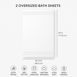 RIVERSIDE Luxury Bath Sheets Set of 2 – Extra Large 35 x 70 Inch Towels, 550 GSM – Quick Dry, Soft, Highly Absorbent, 100% Cotton Bathroom Towels for Spa & Shower - Dusty Rose