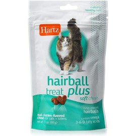 Hartz Hairball Remedy Plus Chicken Flavored Soft Chews for Cats and Kittens