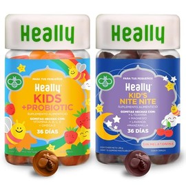 Pack Niños: Multivitamínico y Suplemento Para El Sueño HEALLY | Vitaminas A, B, C y E, Sin Melatonina, Sabor Fresa y Manzanilla, Veganas, 100% Natural