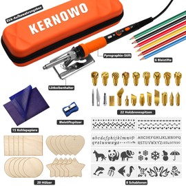 Pyrography Soldering Iron Set, 76-Piece Burning Tool with Adjustable Temperature from 200 to 450°C, Burning Iron Set with Pyrography Pen for Embossing, Carving, DIY Crafts