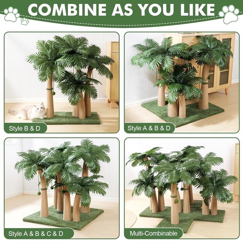 Palm Tree Cat Scratching Post, 36'' Cat Scratcher Post with