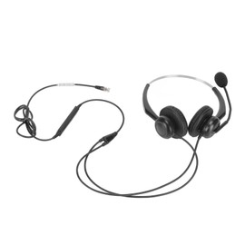 Wired Business Headset Noise Canceling Binaural Telephone Headphone with Mic for Office Call Center RJ Plug