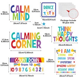 Pajean Calm Down Corner Bulletin Board Set for Classroom Decoration Feelings Chart with Calming Poster Mental Health Feeling Management Kindergarten Emotions Wall Decor School Supplies