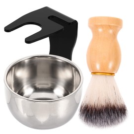 Gatuida 1Set Men Shaving Brush and Bowl Kit Beard Brush with Holder for Shaving present for Men Easy to Clean and Use for Daily Grooming