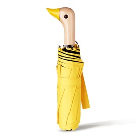 ViddVoom Duck Umbrella - Fun Duck Head Handle, Handy Folding Umbrella for Adults, Travel Ready with Black UV Coating