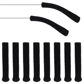 ZHENGYYUU 10 PcsGlasses Ear Cushions, Eyeglass Holder Grips, Glasses Ear Grips Arm Covers, Soft Cotton Anti Slip Glasses Grips Behind Ears for Sunglasses Temple Tips Eyeglass Temple Pads(Black)