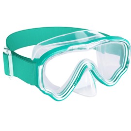 Cooloo Children's Diving Goggles, Snorkel Mask Children with Elastic Fabric Band, Anti-Fog, UV Protection, Waterproof, 180° HD Vision, Swimming Goggles for Boys and Girls, 4-16 Years