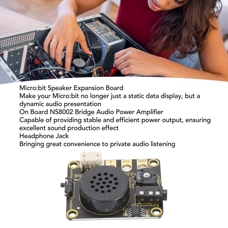 Micro:bit Speaker Expansion Board NS8002 Bridge Audio Amplifier Stable Power