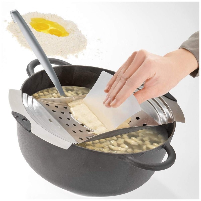 Gefu Spaetzle Maker Ergo, Colander, Sieve, with Scraper, Stainless Steel,
