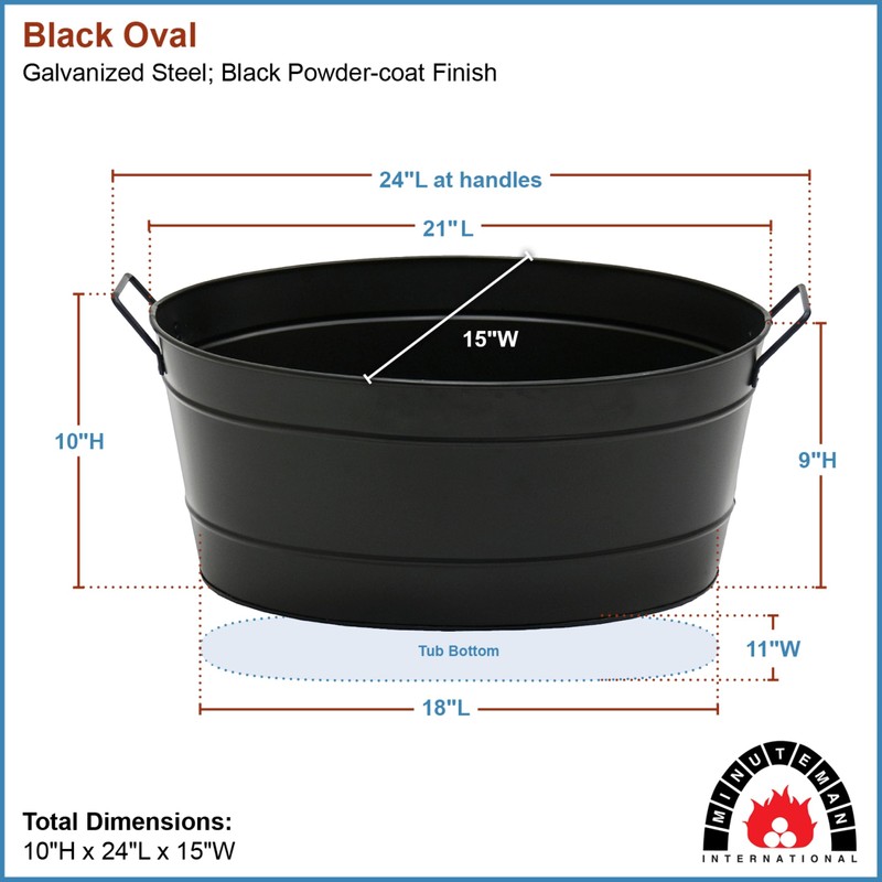 Minuteman International Black Oval Tub