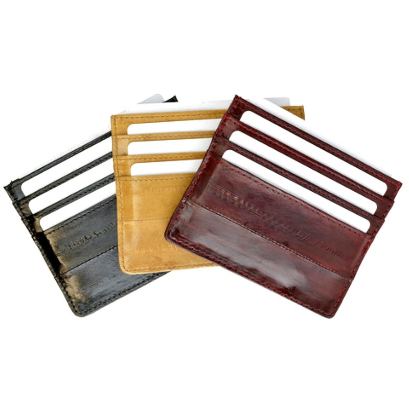 100% Genuine Eel Skin Thin Credit Card Case