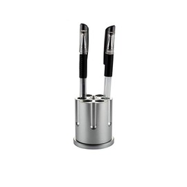 Rotating Revolver Pencil Holder,6-Hole Metal Gun Barrel Design,Heavy Duty Non-Slip Aluminum Office Creative Decoration