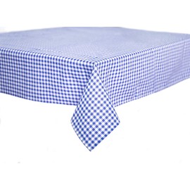 texpot Country House Tablecloth 140 x 240 cm Blue / White Checked 5 mm 100% Cotton