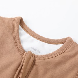 Owlivia Bamboo Baby Sleeping Bag Unisex Toddler Sleeping Bag 1.0 TOG Portable Blanket Baby Boys Girls Pyjamas (3-24 Months), 1.0 Tog Camel