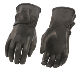 Women's Leather Light Lined Gauntlet Gloves w/Wrist Strap
