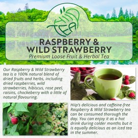 Raspberry & Wild Strawberry Loose Tea – Refreshing Fruit and Herbal Tea – Raspberry & Wild Strawberry with Hibiscus & Rose Peel & Raisins & Chokeberry (175g)