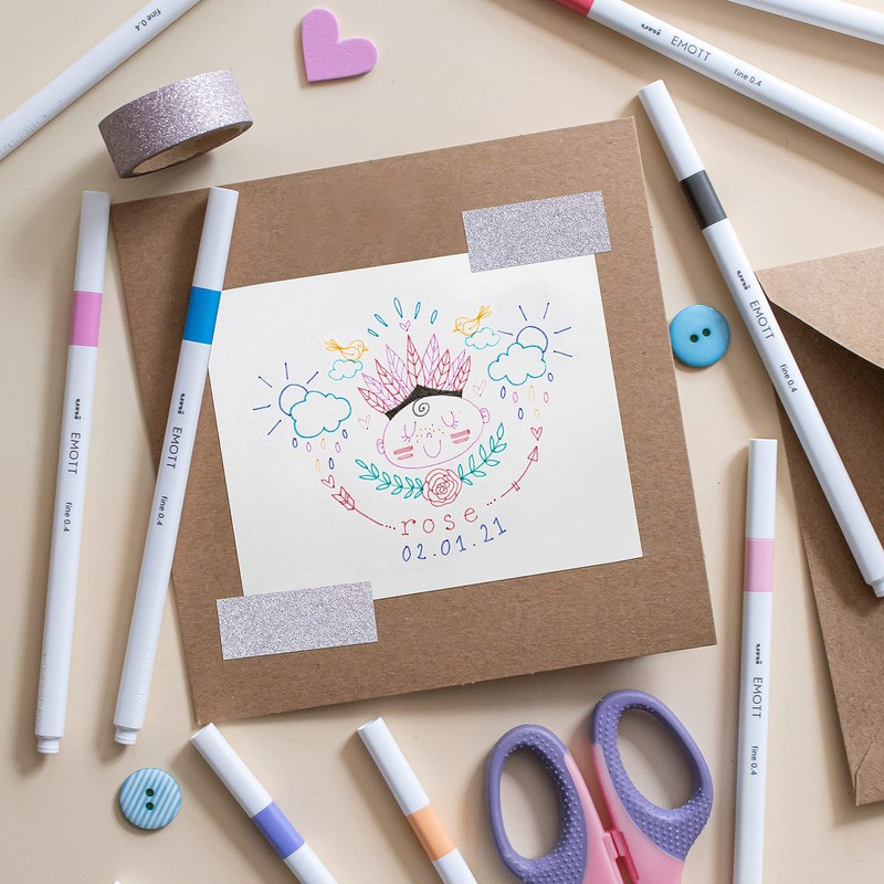uni-ball Emott Uni Mitsubishi Pencil - 10 Pastel Pencils -