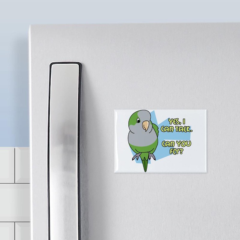 CafePress Can You Fly Quaker Parrot Rectangle Magnet, 3"x2" Refrigerator