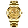 OIDEA Golden Dragon Mens Watches: Luxury Big Face Analog Quartz