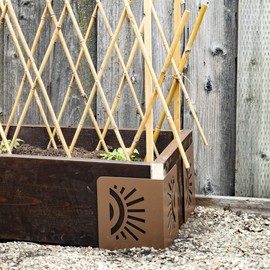 Bloom 11021BL Sun Instabrace Flower Garden Bed Corners, 9.5 Brown