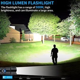 30000-100000 Lúmenes 3 Modos de Linterna LED de Alto Brillo, la Linterna Recargable USB Xlm-P70 de 50 Vatios más Potente, Resistente al Agua para Acampar/al Aire Libre